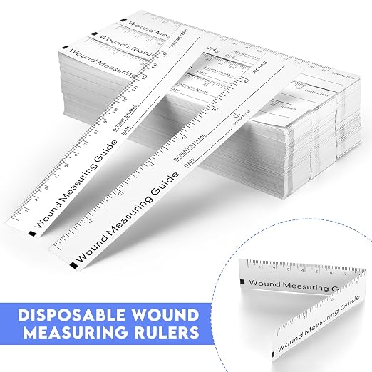 250 Pcs Wound Ruler 6 Inch Wound Measuring Tape Paper Guide Ruler Double Sided - Image 6