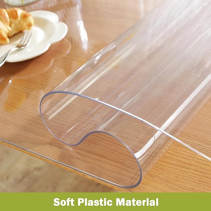 OstepDecor Clear Table Cover Protector 32 x 60 Inch, 1.5mm Thick Plastic Table - Image 3
