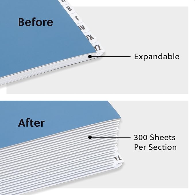 SMEAD Expandable Alphabetic File Sorter Dark Blue | Letter Size | 20 Dividers | - Image 6