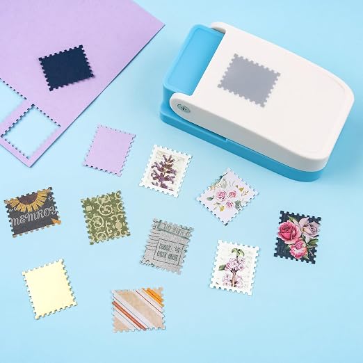 BAOFALI 2Pcs/Set 1X0.8inch Rectangular Postage Stamp Punch, Scalloped Rectangle - Image 3