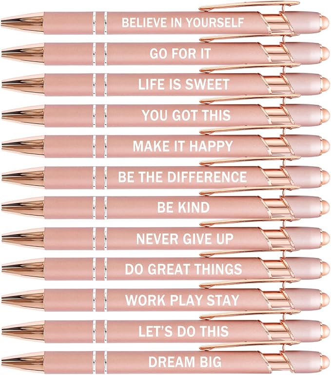 PASISIBICK 12 Pieces Rose Gold Inspirational Motivational Quotes Snarky Screen by PASISIBICK