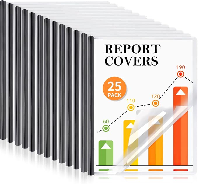 25 Pack Report Covers with Sliding Bar, Presentation Folders Resume Document by COIDEA