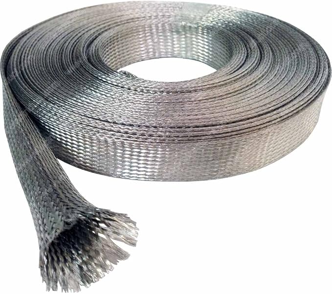 Electriduct 3/8" Tinned Copper Metal Braid Sleeving Flexible EMI RFI Shielding - Image 3