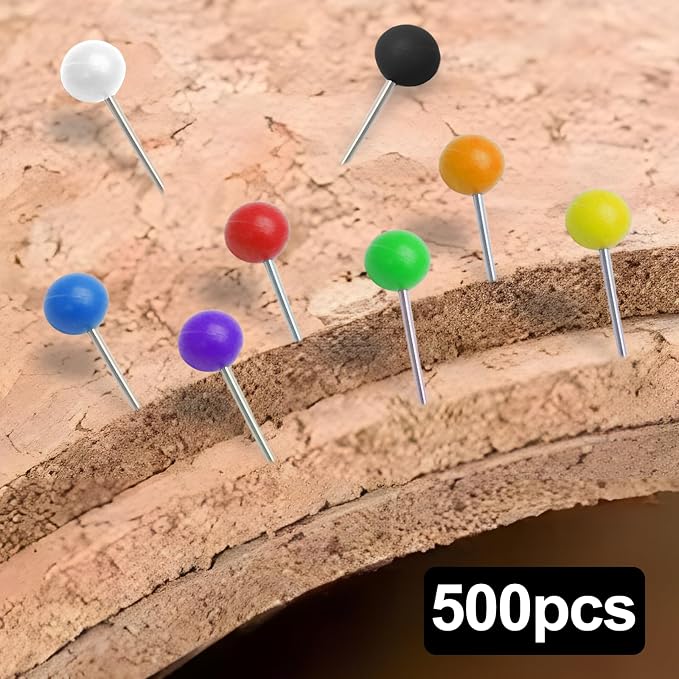 500Pcs Blue Map Pins, 1/8 Inch Map Tacks, Round Ball Head Map Push Pins - Image 5