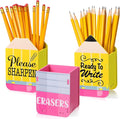 DoubleFill 3 Pcs Sharp and Dull Pencil Holder Eraser Buckets Wooden Shaped by DoubleFill
