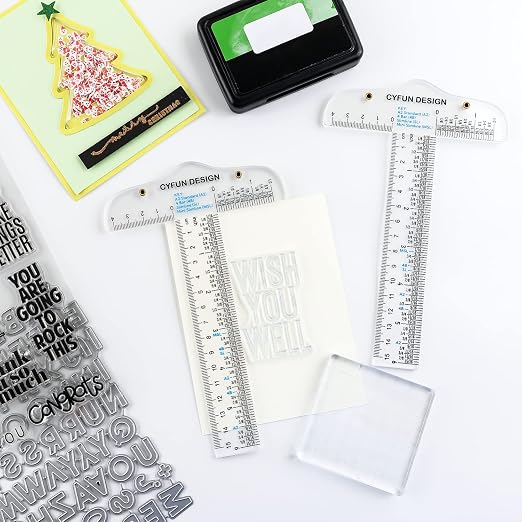 6PCS 6 Inches/15cm Acrylic Clear T-Square Ruler, Inches and Metric, T Square - Image 7