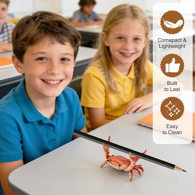 4 Pack Desk Crab Pen Holder, Creative Weightlifting Crab Pencil Stand Holder - Image 5