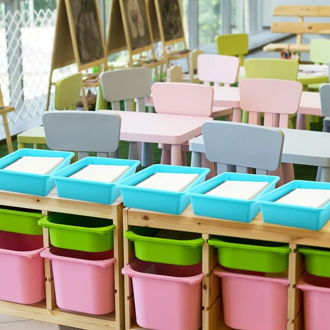 Kigley 16 Pcs Flat Storage Tray Organizer Bin Letter Size Paper Trays - Image 7