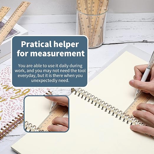 60 Pack Wooden Ruler 12 Inch Rulers Bulk Wood Measuring Ruler Office Ruler 2 - Image 4