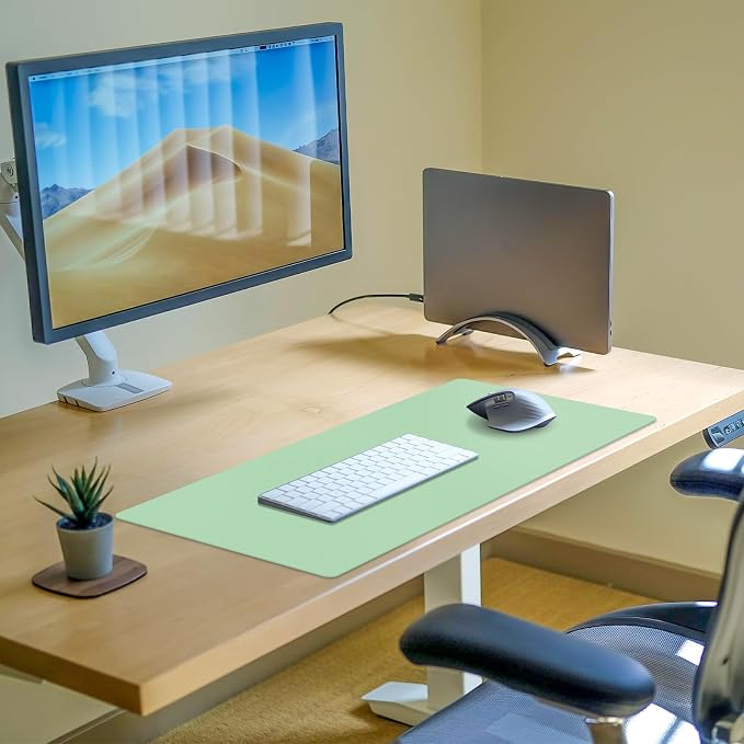 Desk Pad Mat, Leather Green Desk Mat - Image 8