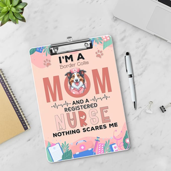 I'm a Border Collie Mom and a Registered Nurse Nothing Scares Me Acrylic - Image 3