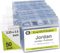 Fushing 50 Pcs Clear Plastic Horizontal Name Tag Badge ID Card Holders by Fushing
