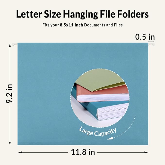 SUNEE Hanging File Folders, Retro Colors - Image 5