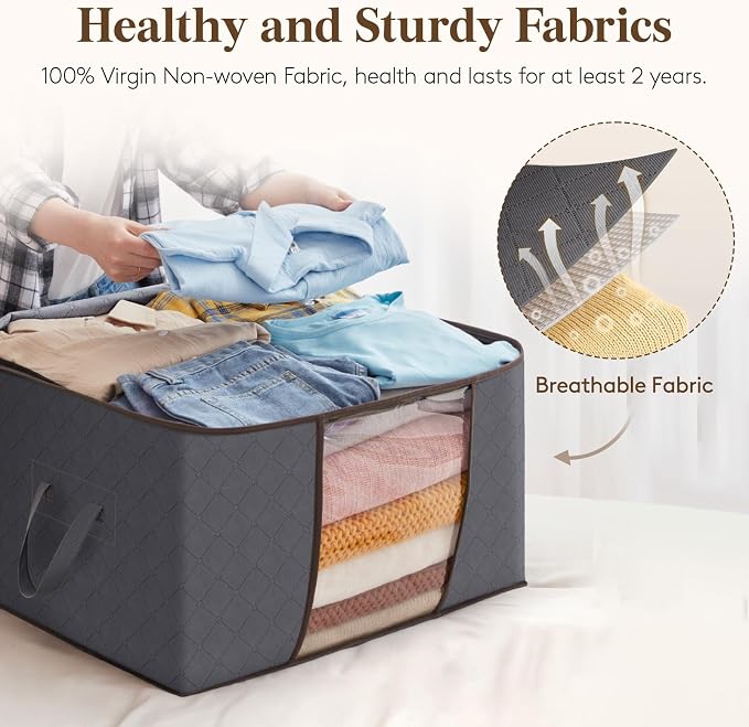 Lifewit 3 Pack 90L Clothes Storage Bins - Image 4