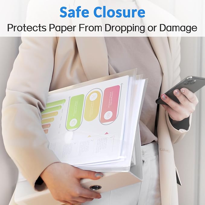 Sooez 20 Pack Plastic Envelopes File Folders, Rainforced Clear Folder Important - Image 6