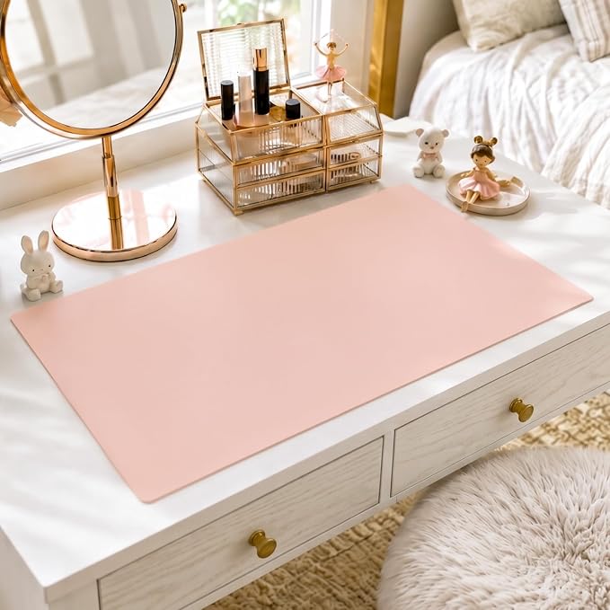 OstepDecor Pink Table Cover Protector 16 x 28 Inch, 1.5mm Thick Plastic Table by OstepDecor