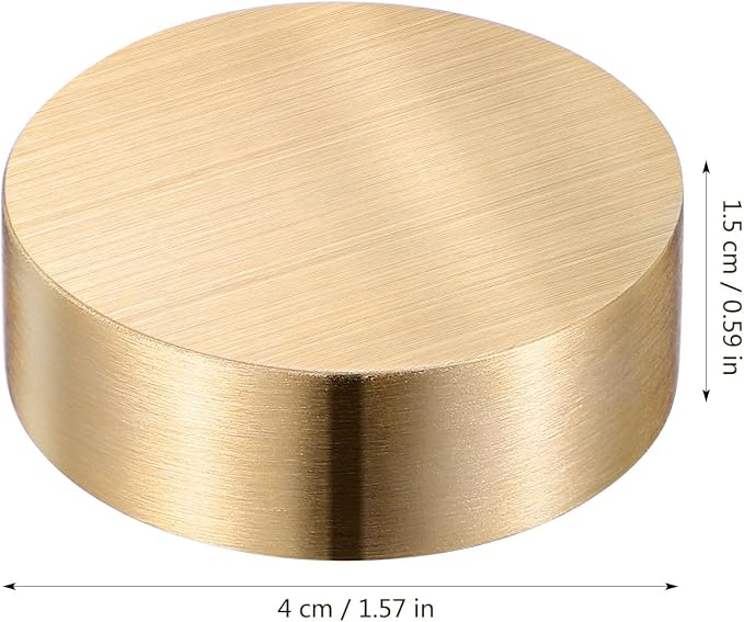 TEHAUX 4pcs Brass Paper Weight, 1.6 inch Small Round Block Paperweight - Image 5