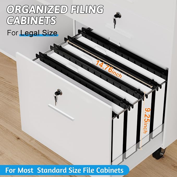 Plastic Extra Capacity Legal Size Hanging File Folders, 12 Pack Reinforced - Image 3