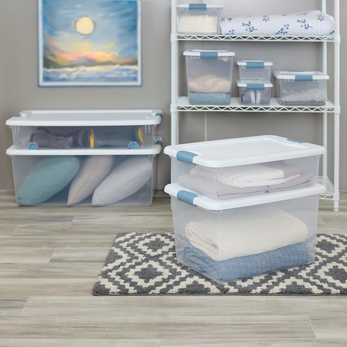 Sterilite 6-Pack Latching Box, Under Bed Storage Bins - Image 8