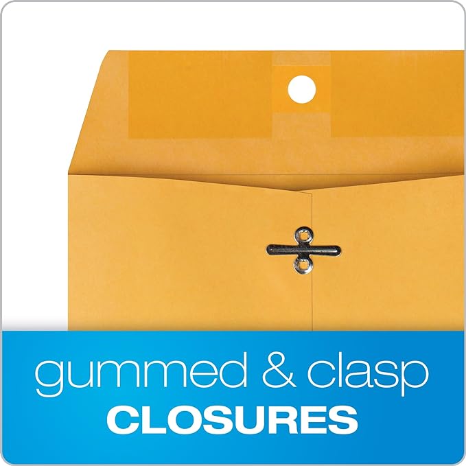 Quality Park 6x9 Clasp Envelopes, Extra Heavyweight 32 lb. Manila Kraft - Image 3