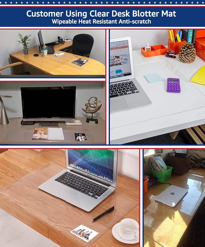 Easy Easy Life Clear Desk Mat Pad 14’’x24’’ Transparent PVC Desk Blotter - Image 5