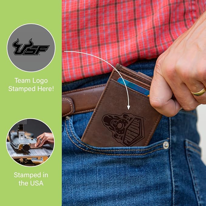 Team Sports America NCAA UNIVERSITY OF SOUTH FLORIDA Front Pocket Slim Wallet - Image 7