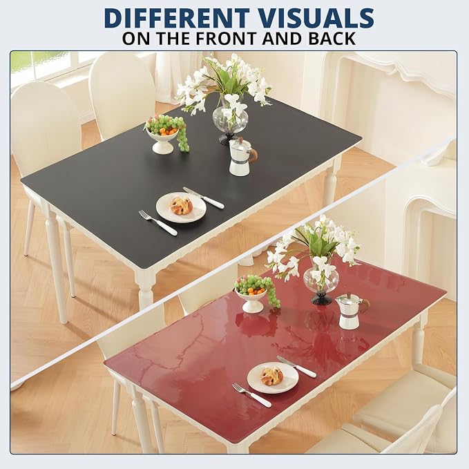 OstepDecor Black Table Cover Protector 16 x 40 Inch, 1.5mm Thick Plastic Table - Image 7