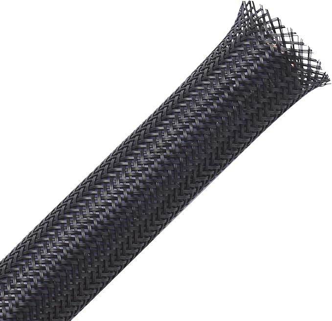 25ft - 1/4 inch PET Expandable Braided Sleeving – Black – Alex Tech Braided by AlexTech