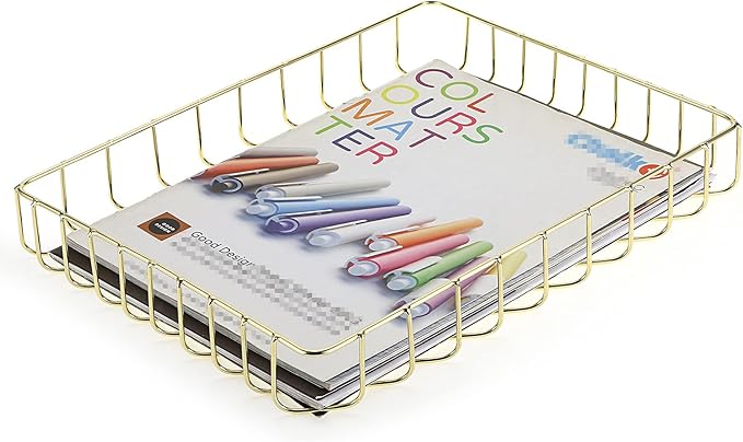 BTSKY Multipurpose A4 File Tray Wire Desk Tray Organizer Elegant Letter Size by BTSKY