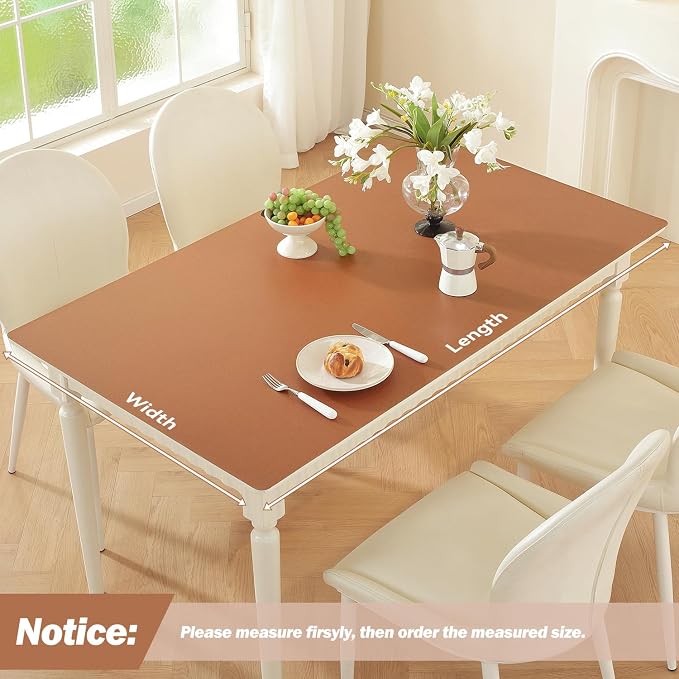 OstepDecor Brown Table Cover Protector 16 x 60 Inch, 1.5mm Thick Plastic Table - Image 2