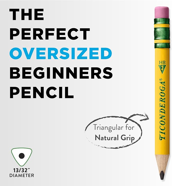 Ticonderoga My First Half-Size Wooden Pencils, Large Triangle-Barrel - Image 7