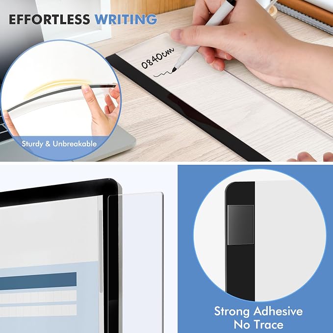 DOLLAR BOSS 1 Pc 15.7" x 3.1" Transparent Acrylic Monitor Memo Board | Computer - Image 4