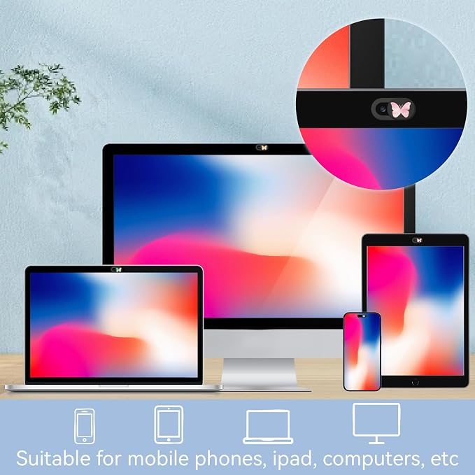 6Pcs Laptop Camera Cover Slide Butterfly 0.04 Inch Ultra Thin Webcam Privacy - Image 6