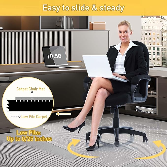 Heavy Duty Office Chair Mat for Carpet Floors & Desk Mat for Carpeted Floors - Image 2