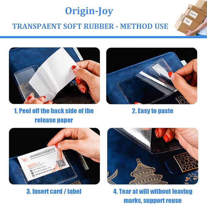 Origin-Joy 50 PCS Self-Adhesive Index Label Pockets - Image 4