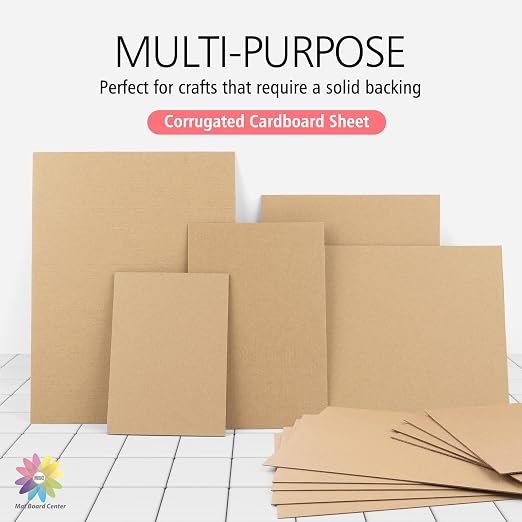 Mat Board Center, 50 Corrugated Cardboard Sheets 8x10 Inches Flat Card Board - Image 4