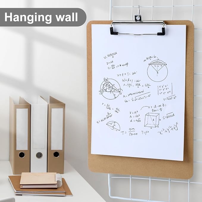 Wood Clipboards Set of 8, Letter Size Hardboard Clip Board 8.5x11 | A4 Standard - Image 6