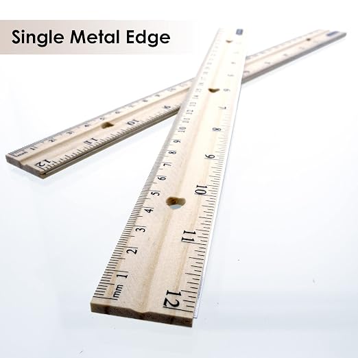 BAZIC Products 12 in Wooden Ruler, Inch & Metric | clear inch and centimeter - Image 4