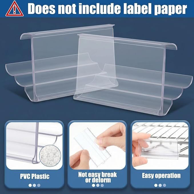 Kathfly 200 Pack Wire Shelf Label Holders Shelf Cable Tags - Image 3
