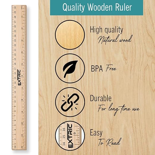 Rulers 12 Inch, Rulers Bulk for Classroom – Wooden Ruler for Kids 10 Pack Great - Image 3