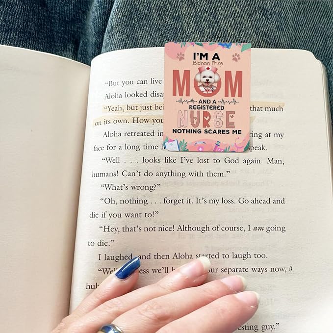 I'm a Bichon Frise Mom and a Registered Nurse Nothing Scares Me Magnet Bookmark - Image 3