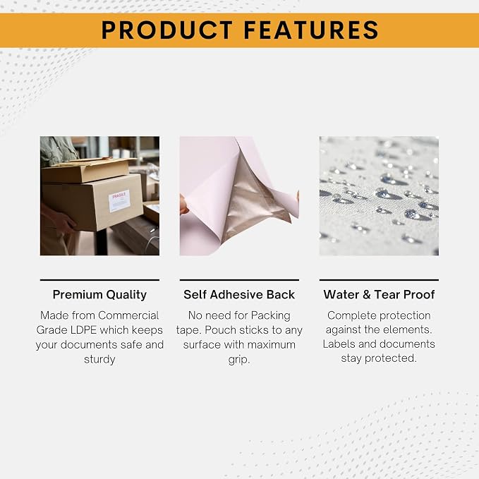 500 Pack 7"x10" Shipping Label Sleeves – Clear Self-Adhesive Packing Slip - Image 3
