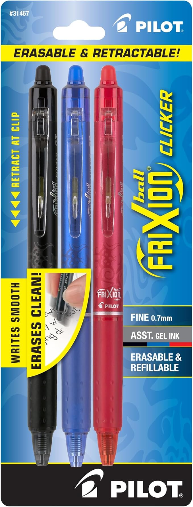 PILOT FriXion Clicker Erasable, Refillable & Retractable Gel Ink Pens, Fine by PilotCorporationofAmerica
