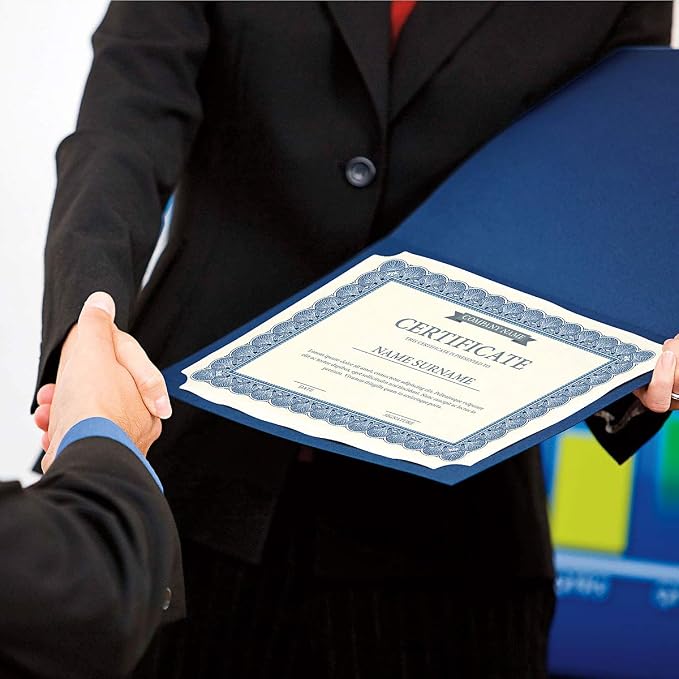 Classic Blue & Gold Certificate Folders - Image 5