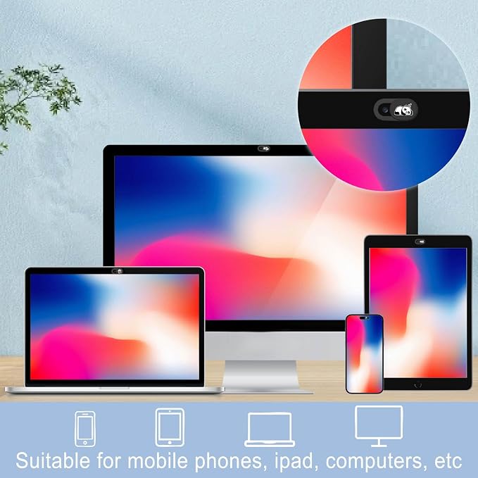 Panda Camera Cover Webcam Cover Slide Cute Animal Design Privacy Guard Webcam - Image 6