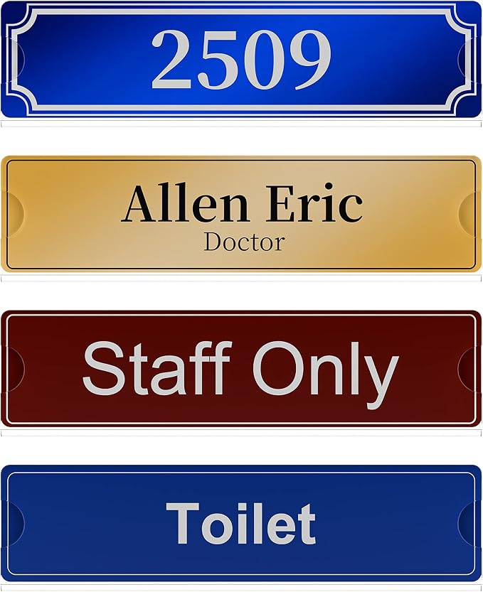 Richboom Acrylic Wall Name Plate Holder, 2x8 Inch, 60 Pack Clear Acrylic Sign - Image 5