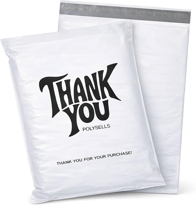 POLYSELLS Thank You Poly Mailers 10x13 inches 50 Pcs Waterproof Self-Sealing by POLYSELLS