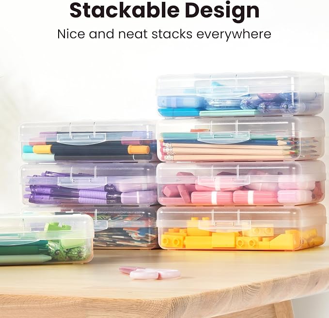 Sooez 6 Pack Pencil Box, Hard Pencil Boxes - Image 5