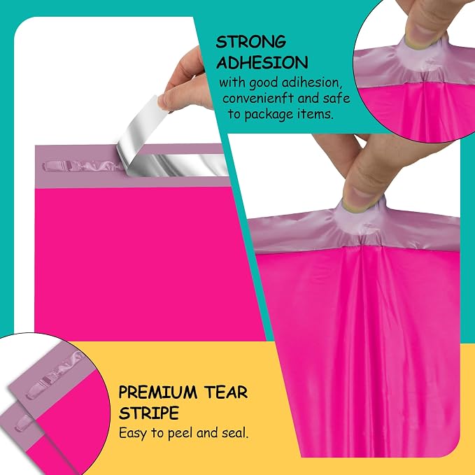 Poly Mailers 10x13 inch 25 Pcs, Rose Red Plastic Mailing Envelopes - Image 3