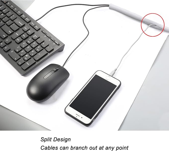 25ft - 1.25 inch Braided Cable Management Sleeve Cord Protector - Self-Wrapping - Image 3
